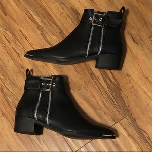 Double zipper low moto booties
